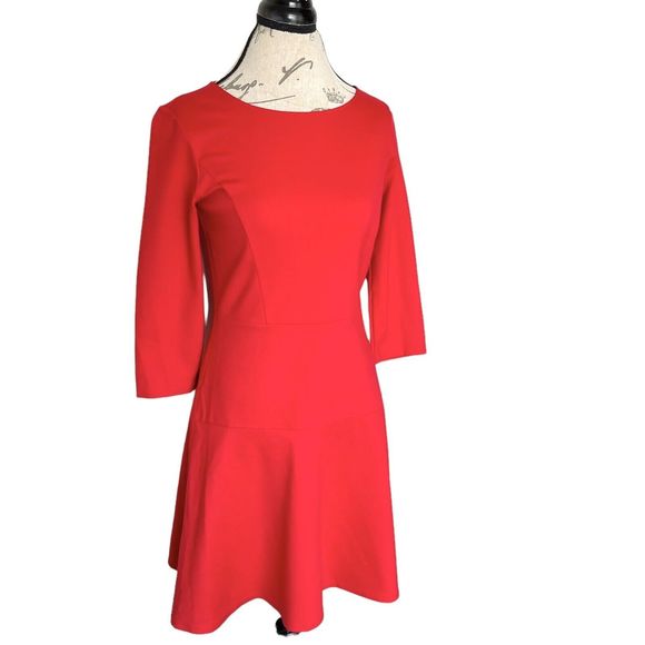 Ann Taylor Womens Dress Size 4 Red Knee-Length Valentine's Office Career Work - Picture 2 of 13